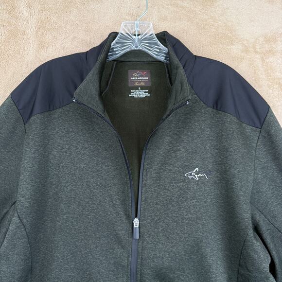 Greg Norman Jacket Mens L Green Black Tasso Elba Hydrotech Golf Outdoor Gorpcore - Picture 5 of 14